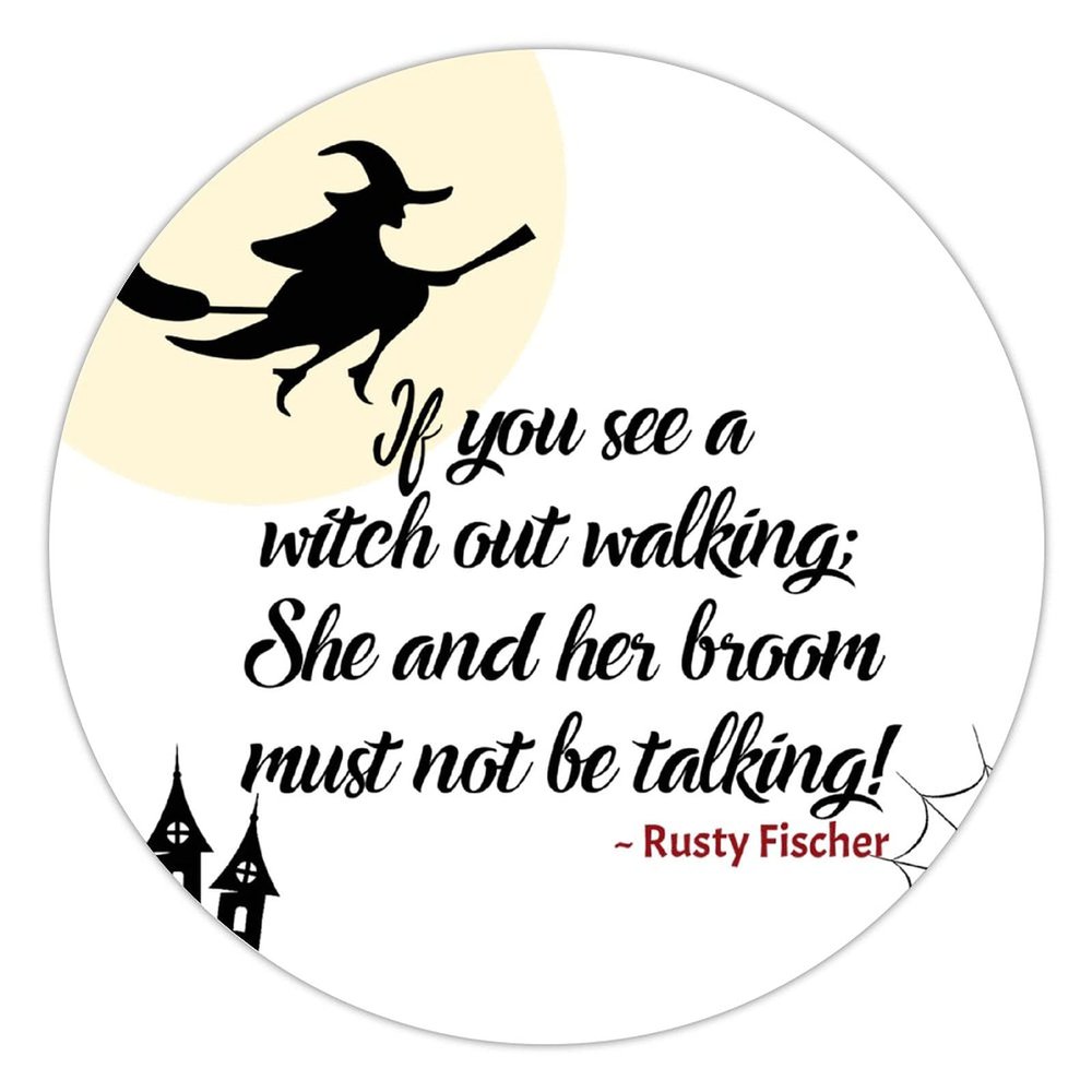 100 Pcs Halloween Stickers for you See A Witch Out Walking She And Her Broom Must Not Be Talking Stickers Halloween decorations Stickers for Envelope Seals Candy Halloween Party Decorations