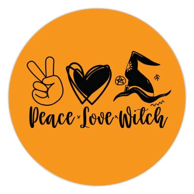 100 Pcs Halloween Stickers for Halloween Witchy Peace Love Witch Hat Stickers Halloween decorations Stickers for Envelope Seals Candy Halloween Party Decorations