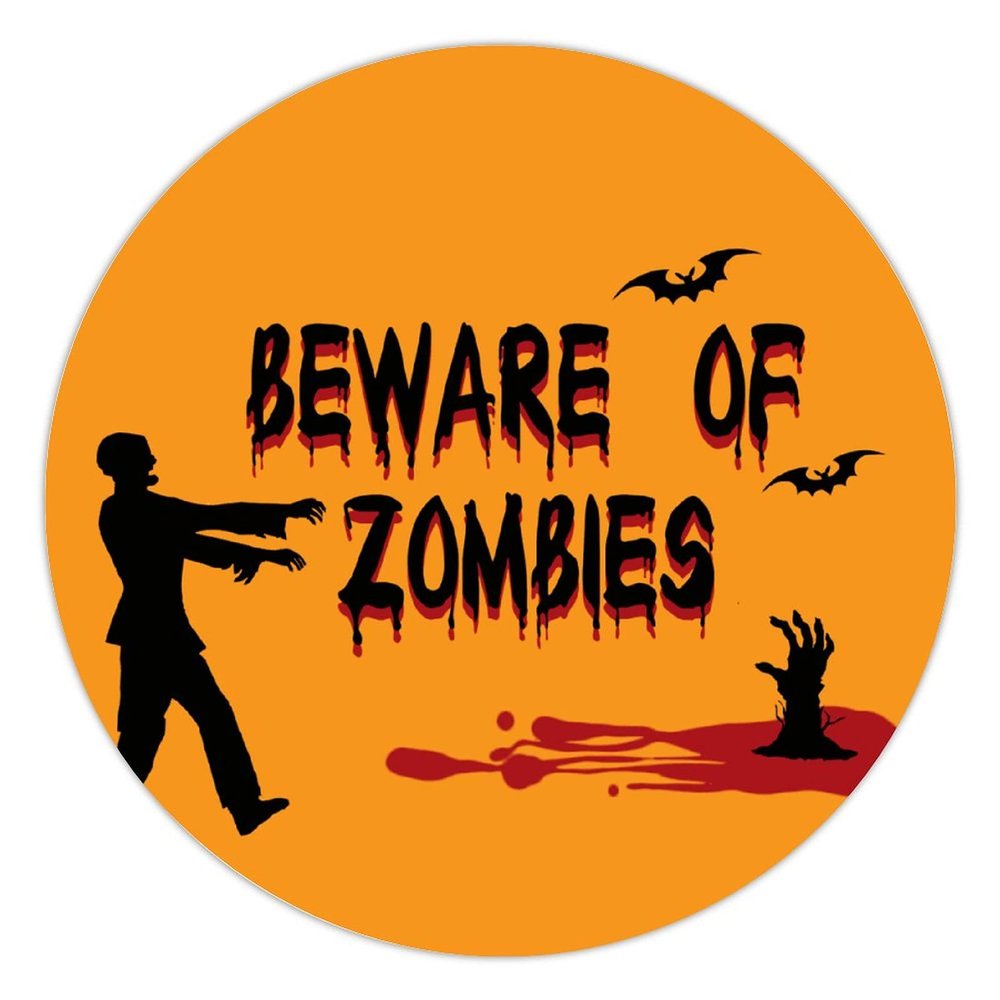 100 Pcs Halloween Stickers for Beware of Zombies Stickers Halloween decorations Stickers for Envelope Seals Candy Halloween Party Decorations