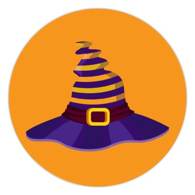 100 Pcs Halloween Stickers for Halloween Witch Hats Stickers Halloween decorations Stickers for Envelope Seals Candy Halloween Party Decorations