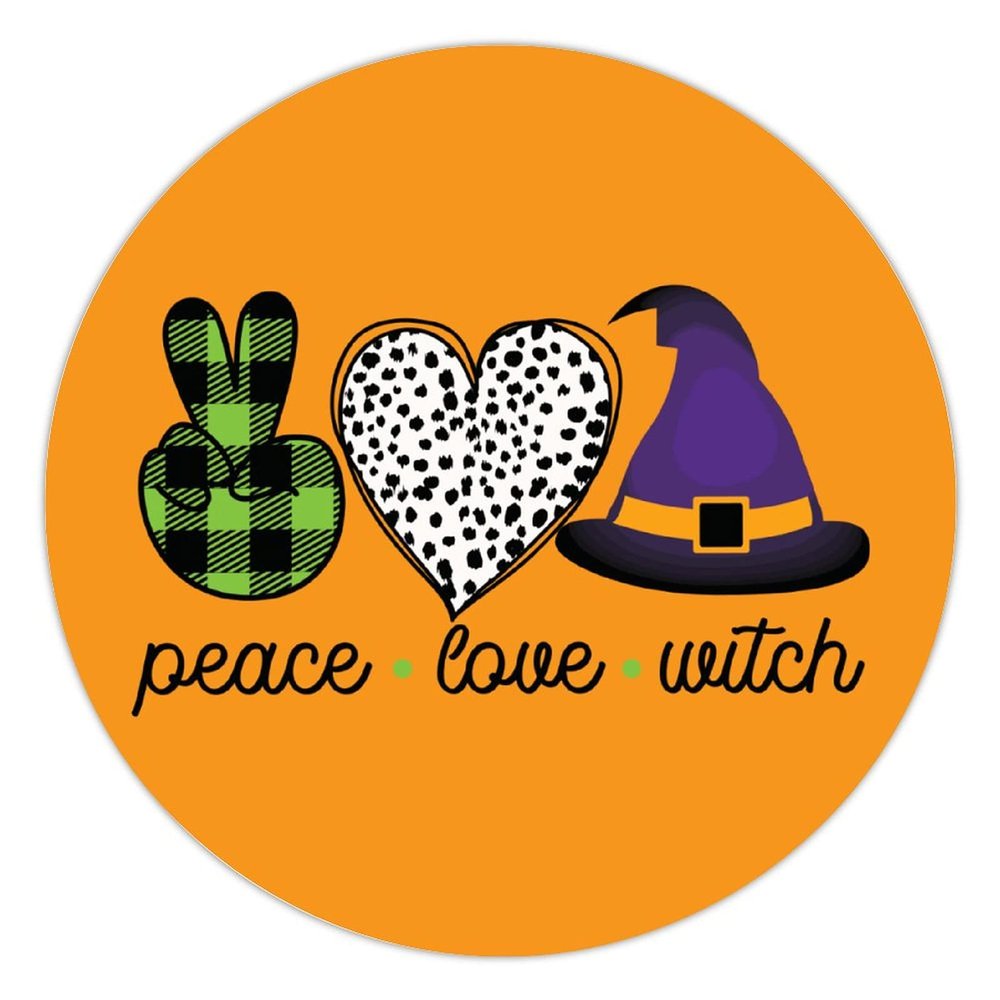 100 Pcs Halloween Stickers for Peace Love Witch Stickers Halloween decorations Stickers for Envelope Seals Candy Halloween Party Decorations