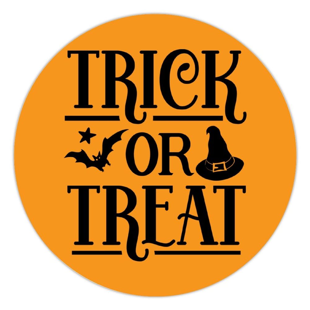 100 Pcs Halloween Stickers for Halloween Quote Pillow Trick Or Treat Stickers Halloween decorations Stickers for Envelope Seals Candy Halloween Party Decorations