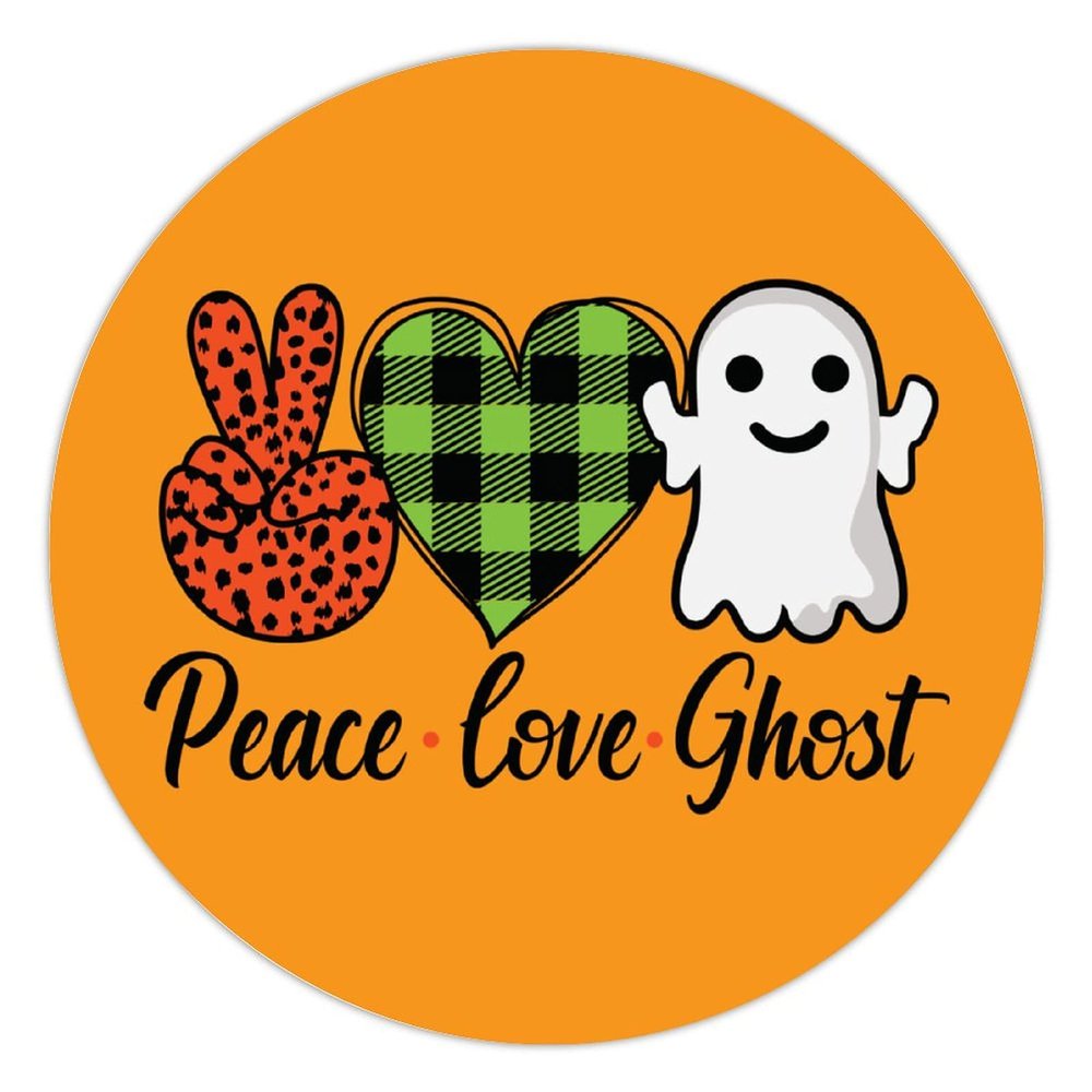 100 Pcs Halloween Stickers for Halloween Peace Love Ghost Stickers Halloween decorations Stickers for Envelope Seals Candy Halloween Party Decorations