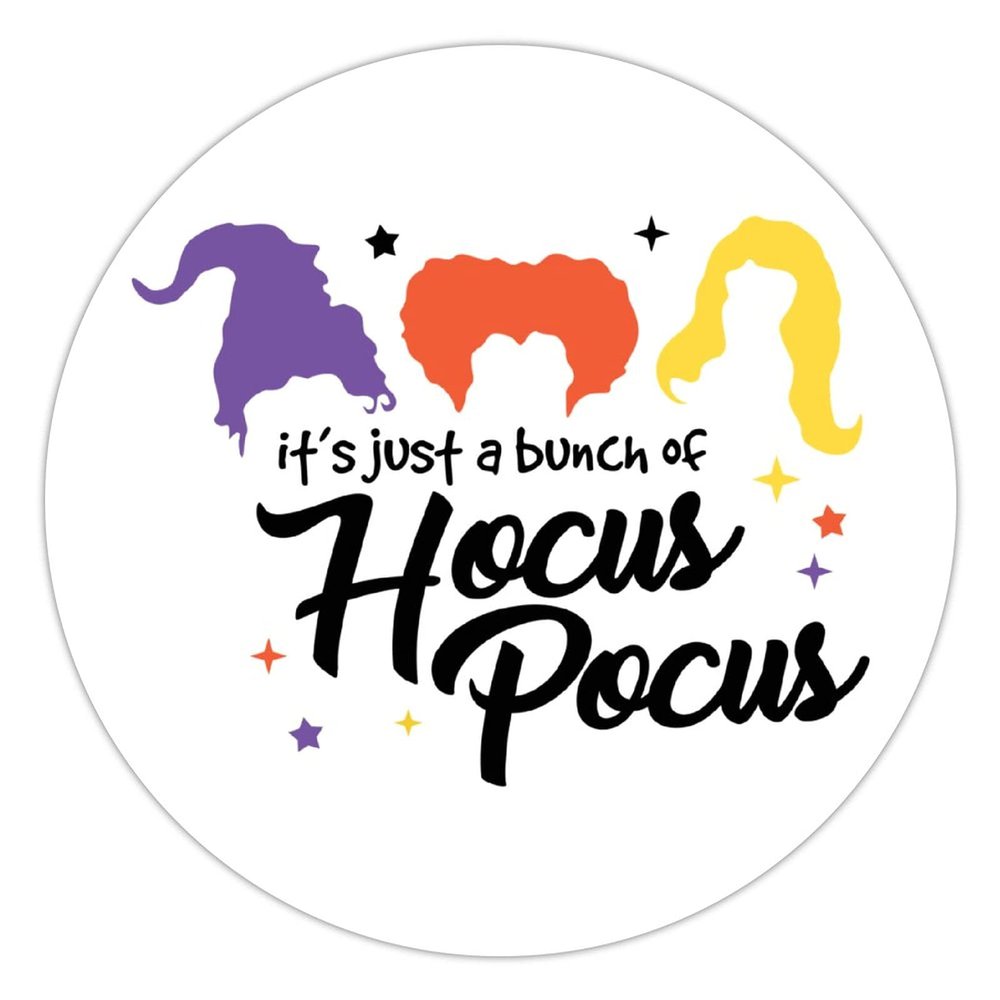 100 Pcs Halloween Stickers for Hocus Pocus It's A Bunch of Hocus Pocus Stickers Halloween decorations Stickers for Envelope Seals Candy Halloween Party Decorations