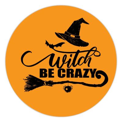 100 Pcs Halloween Stickers for Witch BE CRAZY Stickers Halloween decorations Stickers for Envelope Seals Candy Halloween Party Decorations