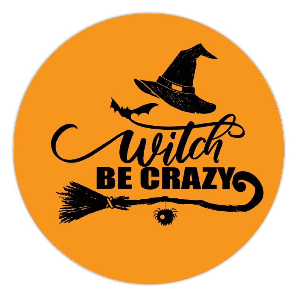 100 Pcs Halloween Stickers for Witch BE CRAZY Stickers Halloween decorations Stickers for Envelope Seals Candy Halloween Party Decorations