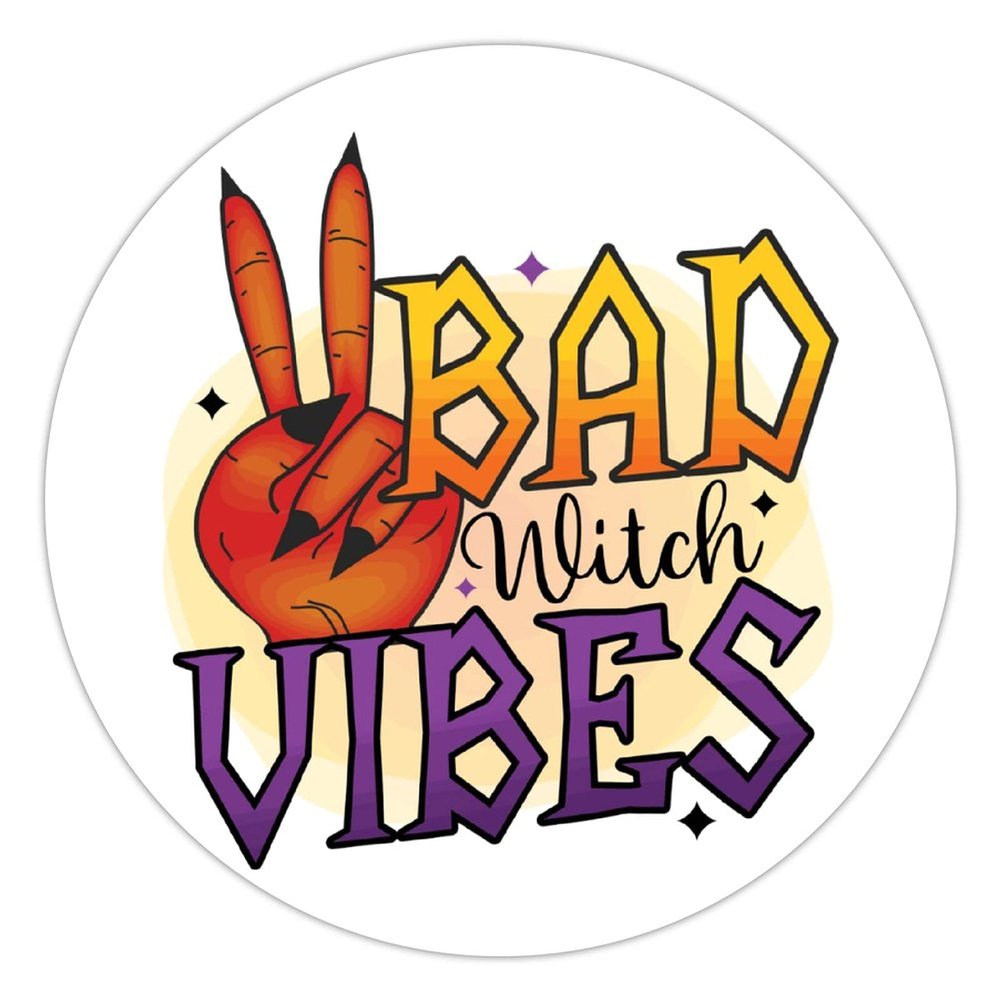 100 Pcs Halloween Stickers for Halloween Bad with Vibes Stickers Halloween decorations Stickers for Envelope Seals Candy Halloween Party Decorations