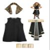 Fun Costumes Dark Pharaoh Kids Costume - Tunic, Belt, Headpiece, Armband & Cuffs, Gold & Blue Details, Adjustable Fasteners Large view 1