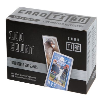 CARD TITAN PRO 3" x 4" Standard 35pt Toploaders and Soft Sleeves - Premium Quality Ultra Clear - Top Loaders for Cards and Penny Sleeves for Trading Cards - Baseball Card Sleeves (100ct)