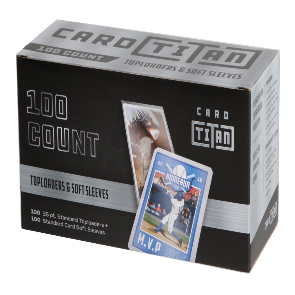CARD TITAN PRO 3" x 4" Standard 35pt Toploaders and Soft Sleeves - Premium Quality Ultra Clear - Top Loaders for Cards and Penny Sleeves for Trading Cards - Baseball Card Sleeves (100ct)