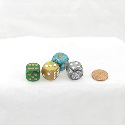 are You Kitten Me Dice Assorted Colors with Pips 16mm (5/8in) D6 Pack of 4 Wondertrail
