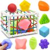 AiTuiTui Baby Sensory Montessori Activity Toys for 1 2 Year Old Boy Girl, Early Learning Develop Shape Sorter Cube with Soft Textured Balls for Infants Toddler Birthday Gifts view 1