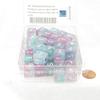 Wisteria Nebula Luminary Dice with White Numbers 16mm (5/8in) D6 Set of 50 Wondertrail view 2