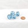 Ligt Blue Cirrus Dice with Black Hearts D6 16mm (5/8in) Pack of 4 Wondertrail view 1