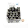 Black Opaque Dice with Gold Numbers D3 (D6 1-3 Twice) 16mm (5/8in) Pack of 100 Wondertrail view 1