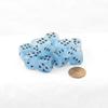 Ligt Blue Cirrus Dice with Black Hearts D6 16mm (5/8in) Pack of 12 Wondertrail view 1