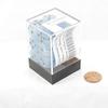 Ligt Blue Cirrus Dice with Black Hearts D6 16mm (5/8in) Pack of 12 Wondertrail view 2