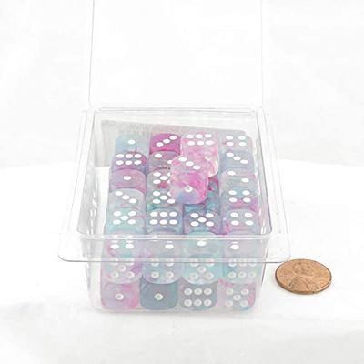 Wisteria Nebula Dice Luminary with White Pips 12mm (1/2in) D6 Set of 50 Wondertrail