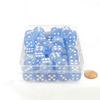 Sky Blue Borealis Dice Luminary with White Pips 16mm (5/8 inch) D6 Set of 50 Wondertrail view 1