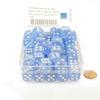 Sky Blue Borealis Dice Luminary with White Pips 16mm (5/8 inch) D6 Set of 50 Wondertrail view 2