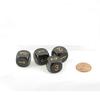 Black Opaque Dice with Gold Numbers D3 (D6 1-3 Twice) 16mm (5/8in) Pack of 4 Wondertrail view 1