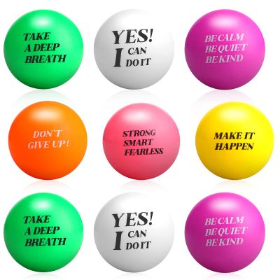 Kasyat 30 Pieces Stress Balls for Adults Bulk 1.5 Inch Motivational Stress Balls Colorful Foam Inspirational Quotes Relief Small Mental Health Toys Appreciation Gift for Motivating Encouraging