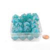 Teal Borealis Dice Luminary with Gold Numbers D20 Aprox 16mm (5/8in) Pack of 2 Wondertrail view 1