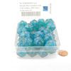 Teal Borealis Dice Luminary with Gold Numbers D20 Aprox 16mm (5/8in) Pack of 2 Wondertrail view 2