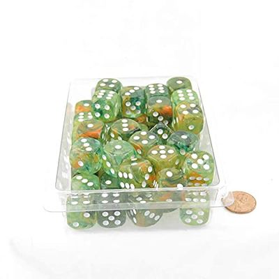 Spring Nebula Dice Luminary with White Pips 16mm (5/8in) D6 Set of 50 Wondertrail