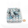 Steel and Teal Gemini Dice with White Pips D6 16mm (5/8in) Bulk Pack of 50 Wondertrail view 1
