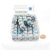 Steel and Teal Gemini Dice with White Pips D6 16mm (5/8in) Bulk Pack of 50 Wondertrail view 2