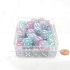 Wisteria Nebula Dice Luminary with White Pips 16mm (5/8in) D6 Set of 50 Wondertrail view 1