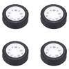 Yinpecly RC Car Wheel 30mm Dia Plastic Wheel Rims and Rubber Tires RC Drift Cars Tires Set for DIY RC Car Truck Boat Helicopter Model Part White and Black 4pcs view 1