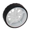 Yinpecly RC Car Wheel 30mm Dia Plastic Wheel Rims and Rubber Tires RC Drift Cars Tires Set for DIY RC Car Truck Boat Helicopter Model Part White and Black 4pcs view 2