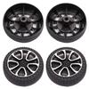 Yinpecly RC Car Wheel 30mm Dia Plastic RC Drift Cars Tires Set for DIY RC Car Truck Boat Helicopter Model Part Black 4pcs view 1