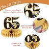 9 Pieces 65th Birthday decorations 65th birthday centerpieces for Tables Decorations Cheers to 65 Years Honeycomb Table Topper Happy 65th Birthday Decorations for Men and Woman Sixty-five Years Birthday Party view 3