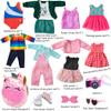 Ebuddy Doll Clothes & Accessories - 8 Sets Outfit with Shoes, Backpack, Glasses, Camera, Pad for 18 Inch Girl Dolls view 2
