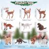 10 Pieces Forest Animals Figures Miniature Woodland Animal Figurines Small Squirrel Beaver Rabbit Deer Family Educational Playset Toys Cake Toppers for Graduation Gift Birthday Party Supplies view 3