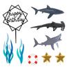 9 Pack Shark Cake Topper Shark Figurines Decoration for Ocean Theme Birthday view 1