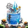 9 Pack Shark Cake Topper Shark Figurines Decoration for Ocean Theme Birthday view 2