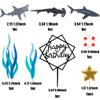 9 Pack Shark Cake Topper Shark Figurines Decoration for Ocean Theme Birthday view 3