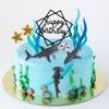 9 Pack Shark Cake Topper Shark Figurines Decoration for Ocean Theme Birthday view 4