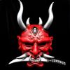 WKNBEU Japan Hannya Mask Halloween Ghost Warrior Horror Devil Cosplay Mask Prajna Theme Party Resin Mask Art Crafts Hanging OrnamentRed view 2
