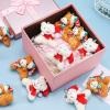 12 Pieces Christmas Mini Bear Bulk 3.15 Inch Soft Plush Stuffed Animal Toy Xmas Tree Cute Ornaments Plush Bear Keychain Gift for Birthday Present Box Wedding Party Favors Award Decor(Simple Style) view 4