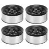 Dilwe RC Wheel Hub RC Accessories, 4 Pcs 1.55 Inch RC Wheel Rim Hub Zinc Alloy RC Beadlock Wheel Rim Hub Compatible with TF2 CC01 LC70 D90/MST Axial AX90069 RC Car Part(Black) view 1