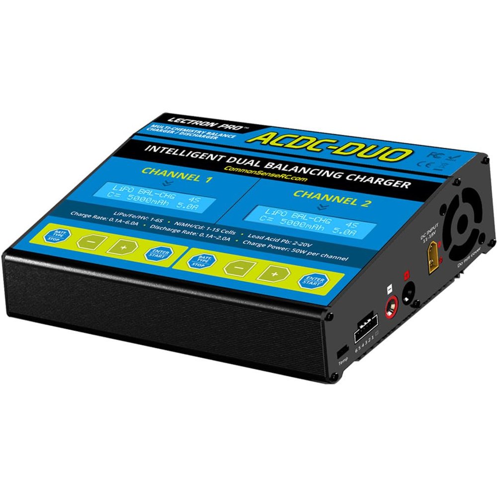 COMMON SENSE RC ACDC-DUO Two-Port Multi-Chemistry Balancing Charger (LiPo/LiFe/LiHV/NiMH)