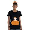 Animalworld Halloween Costume Pumpkin Baby Maternity Costume T-Shirt with Jack-O-Lantern Headband Medium view 1