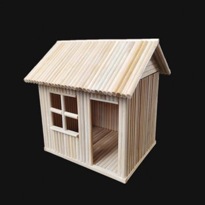 WellieSTR 1 Set DIY Wooden House Stick Craft Kit Wooden House Kit for Kids,Craft Sticks (House)