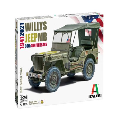 3635 Willys Jeep MB 80th Anniversary 1:24 Model Kit