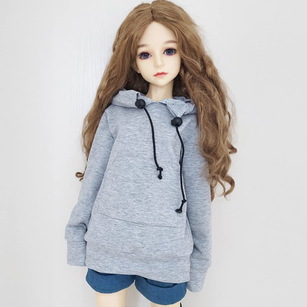 30CM / 45CM / 60CM Doll Clothes 1/3 1/4 1/6 BJD Doll Accessories BJD SD DIY Fashion Hoodie Toys Dolls Clothing (1/4,Gray)